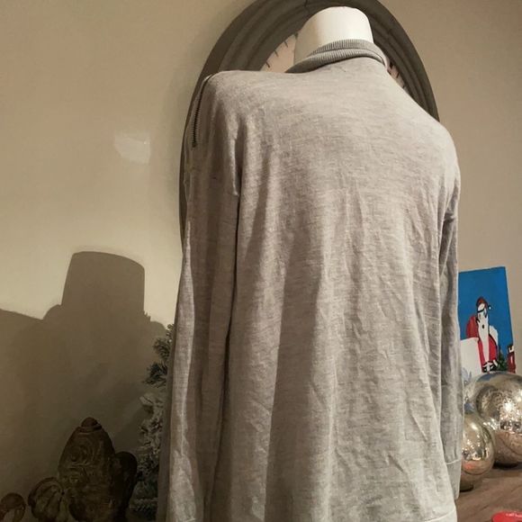 Allsaints small grey cardigan with zipper shoulder detail - Picture 3 of 7